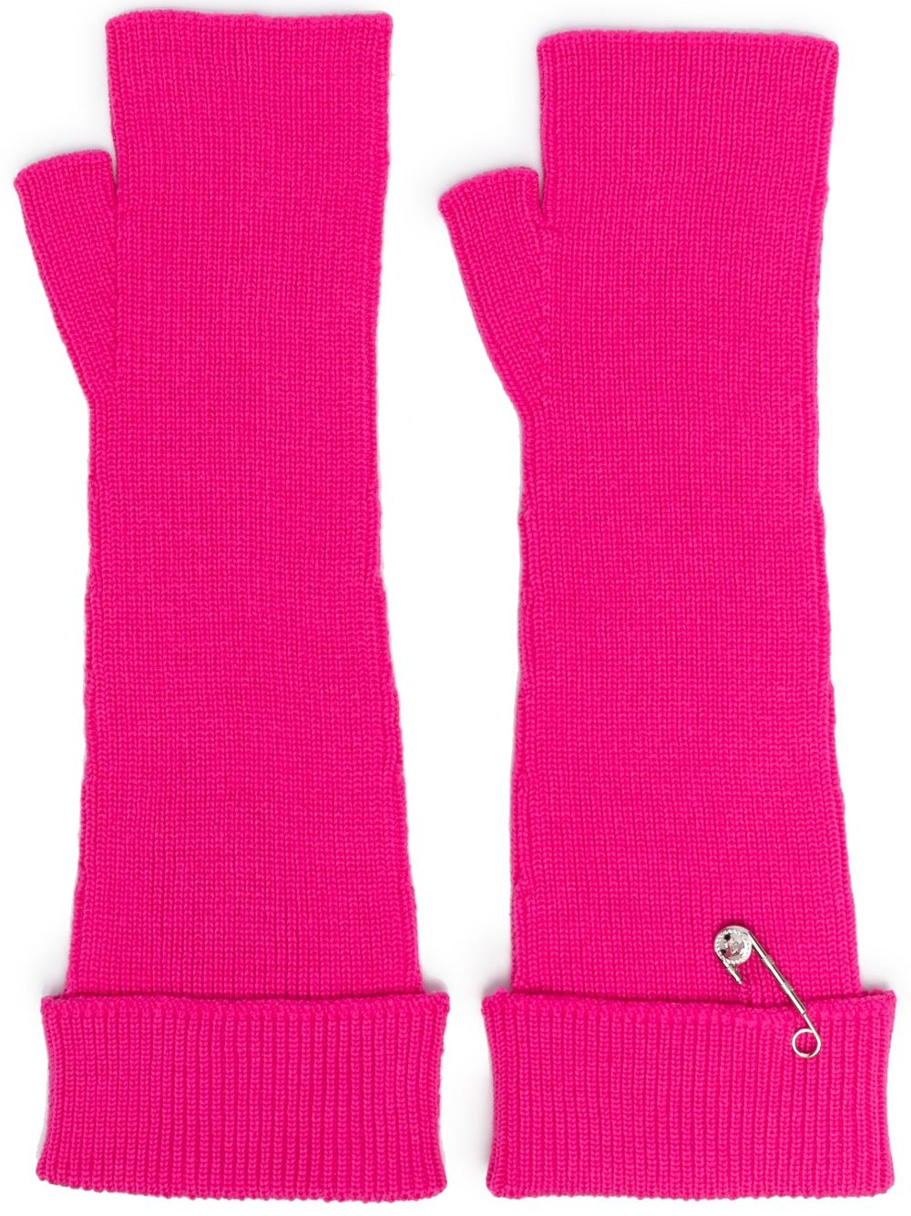 Medusa Safety Pin fingerless gloves - Pink