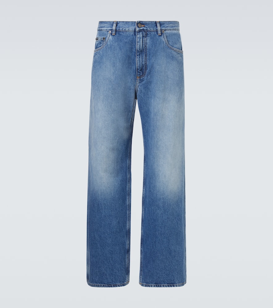 Mid-rise wide-leg jeans