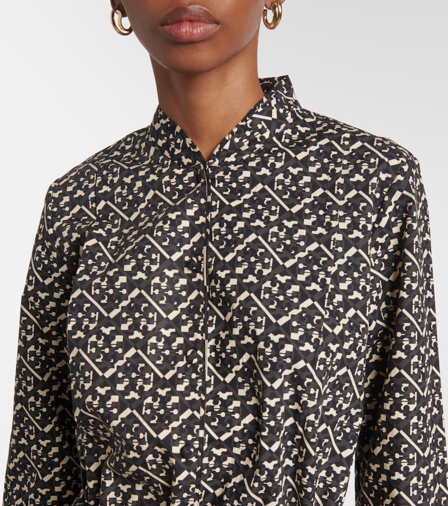 Printed cotton poplin shirt dress