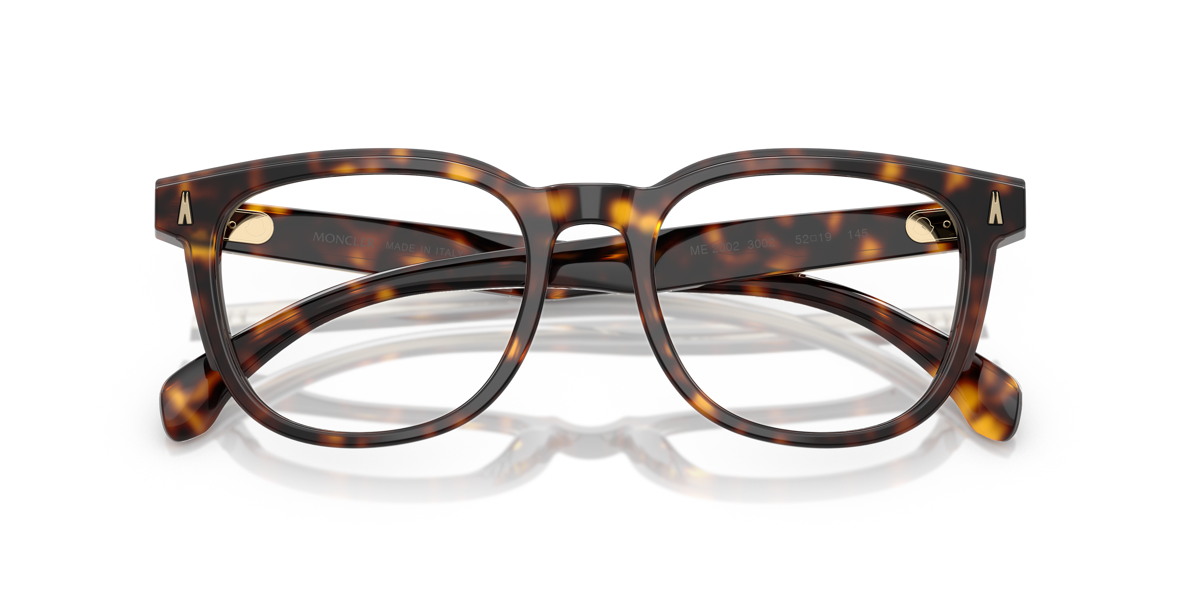 Moncler Unisex Moncler ME2002 3002 Monturas ópticas Acetato Tortuga Transparente Cuadrada Norma