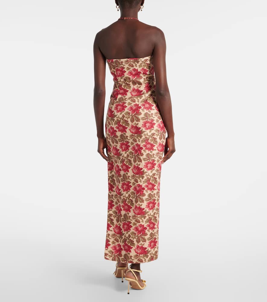 Rosalie floral linen bustier dress