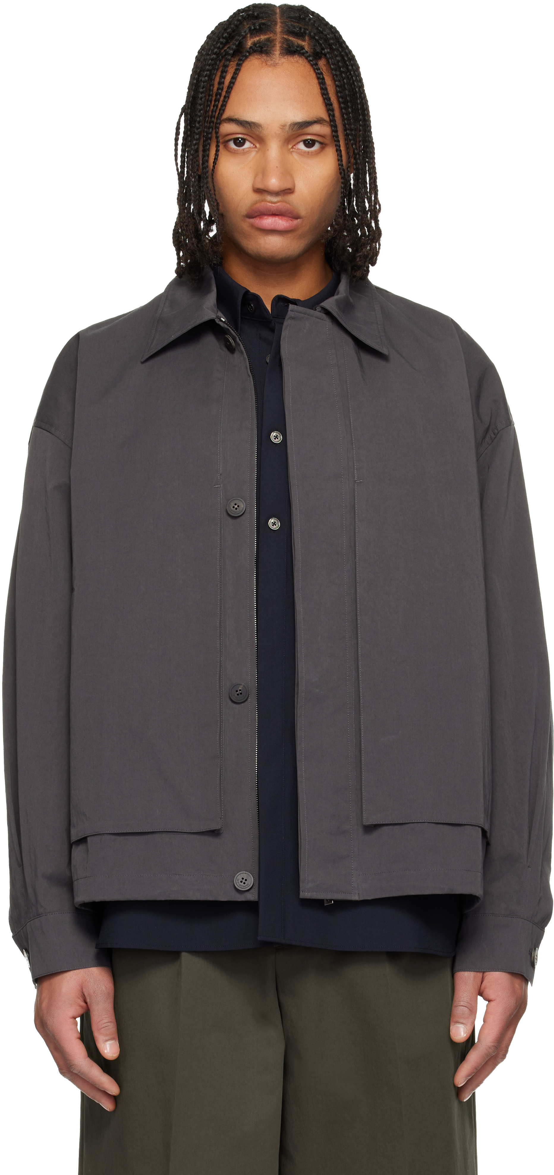 Gray Cargo Pocket Jacket
