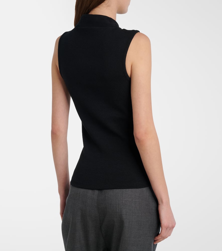 Asymmetric cotton and linen top