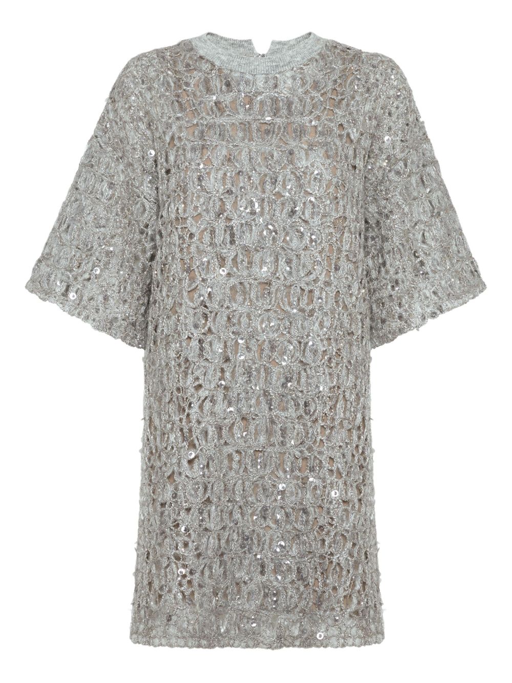 Sequinned embroidered mini dress - Grey