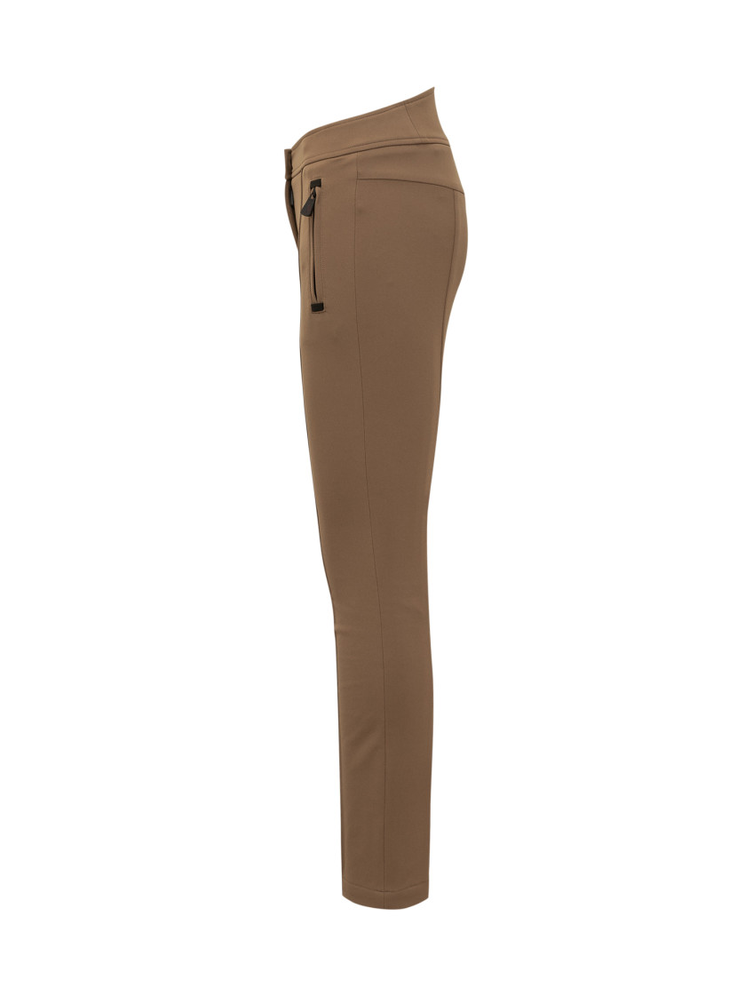 Brown Slim Flat Front Pants