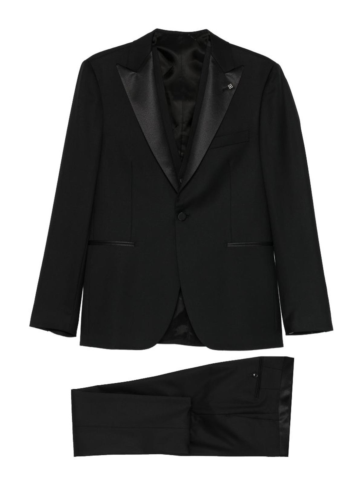 Black Wool Tuxedo With Satin Lapels