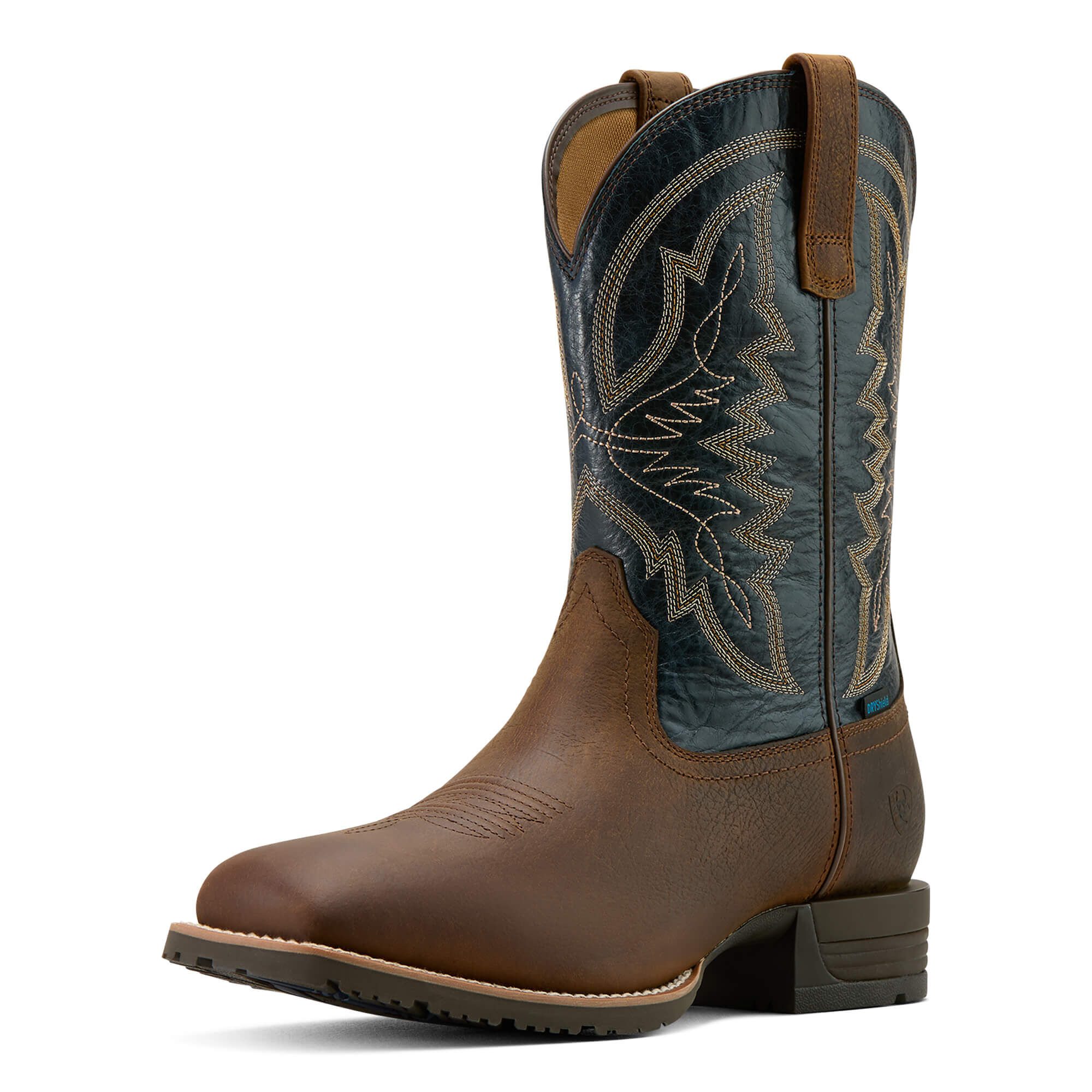 Men's Hybrid Ranchwork Waterproof Western Boots in Tavern Taupe Dark Denim, D Medium Width
