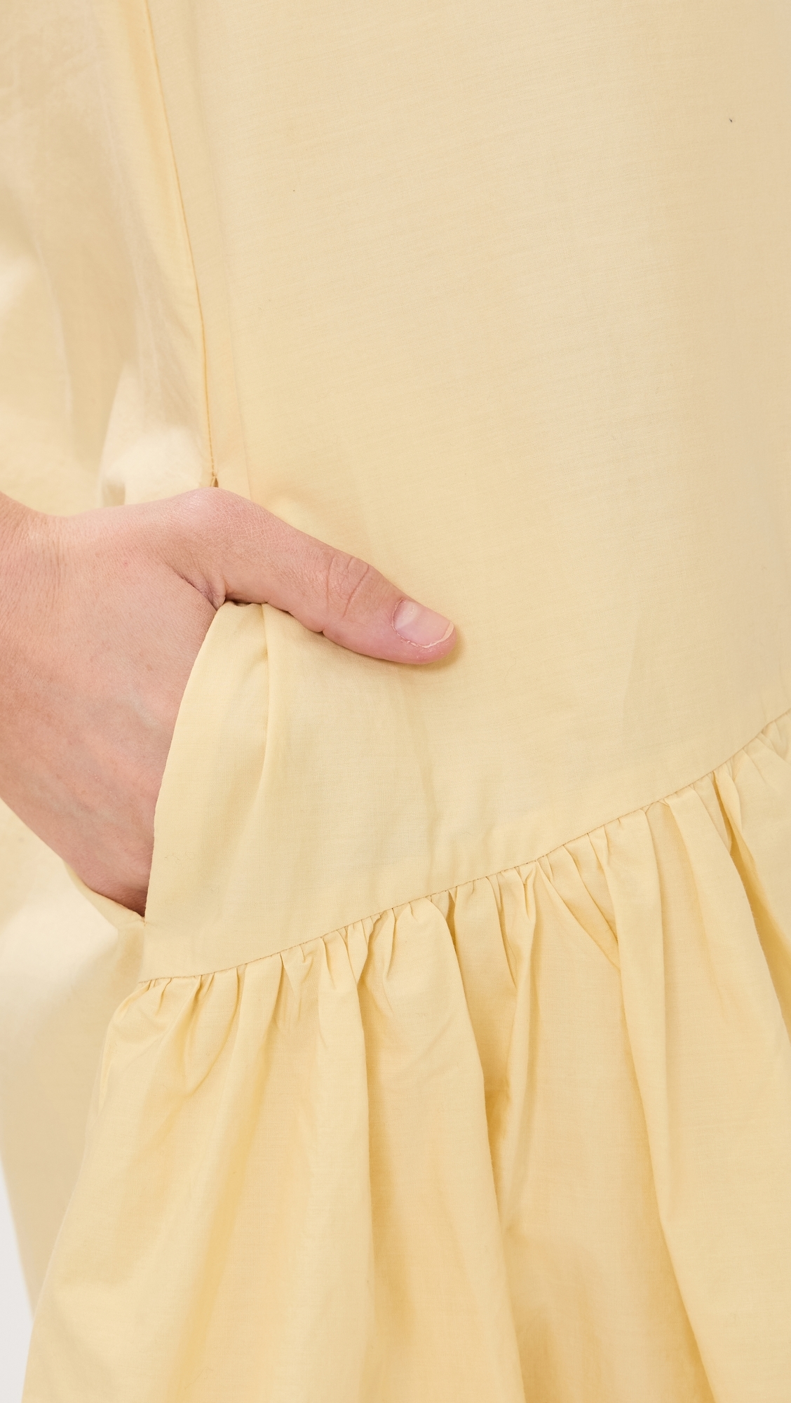 Emmet Poplin Bubble Tank Dress Butter