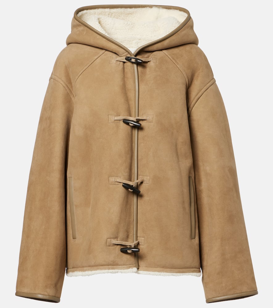 Reversible leather and shearling jacket