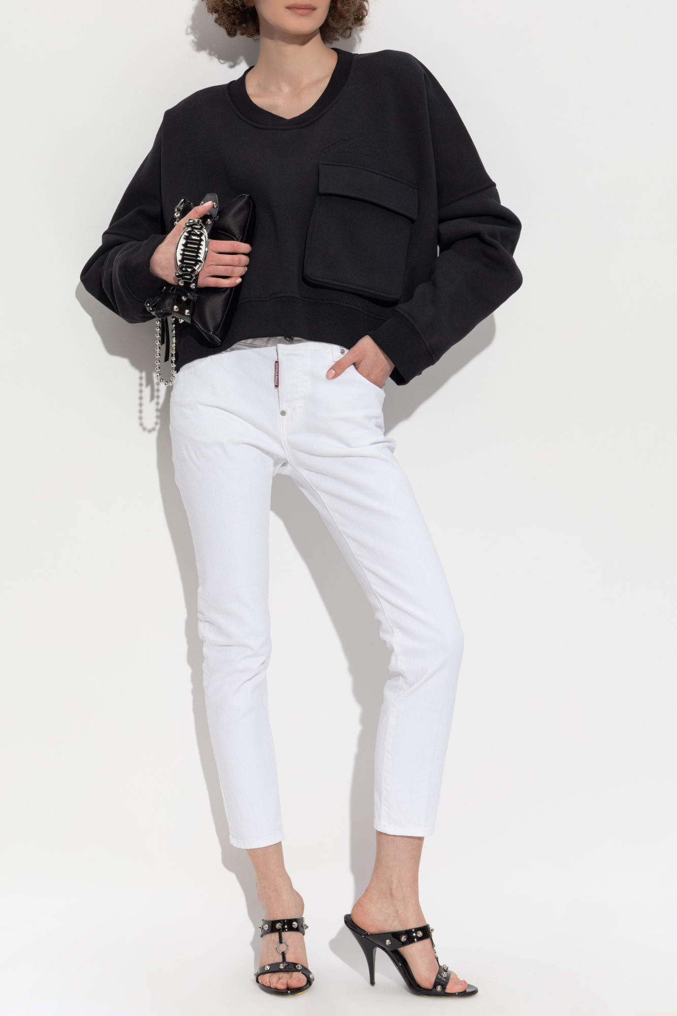 Sweatshirt With Pocket, Women's, Black