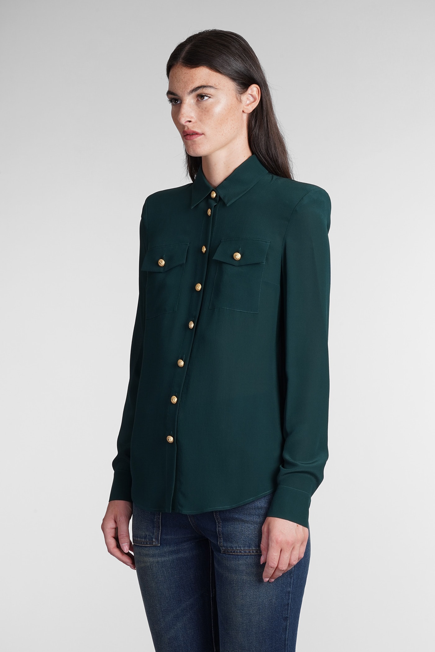 Shirt In Green Silk