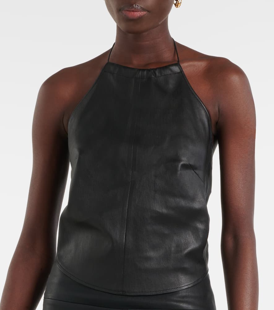 Rosie halterneck leather top
