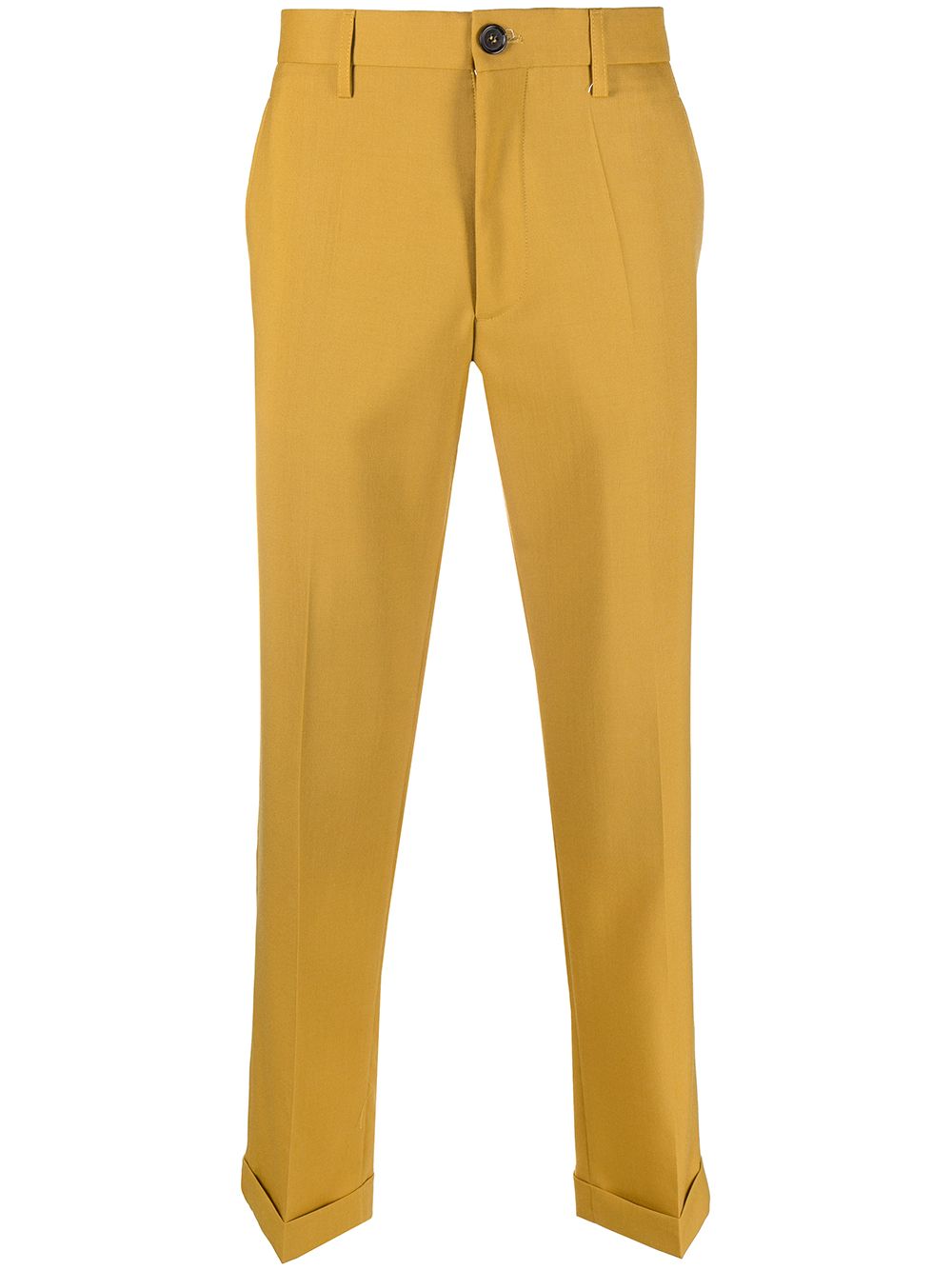 High-rise chino trousers - Yellow