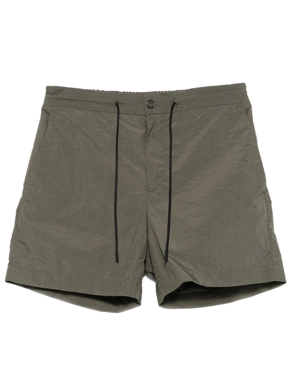 Crinkled Effect Drawstring Nylon Shorts