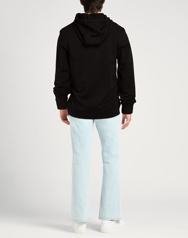 Man Sweatshirt Black Size L Cotton, Elastane