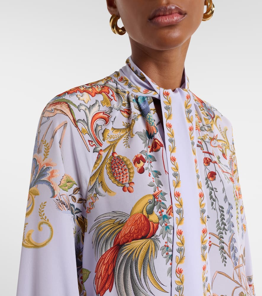 Semi-sheer jacquard blouse