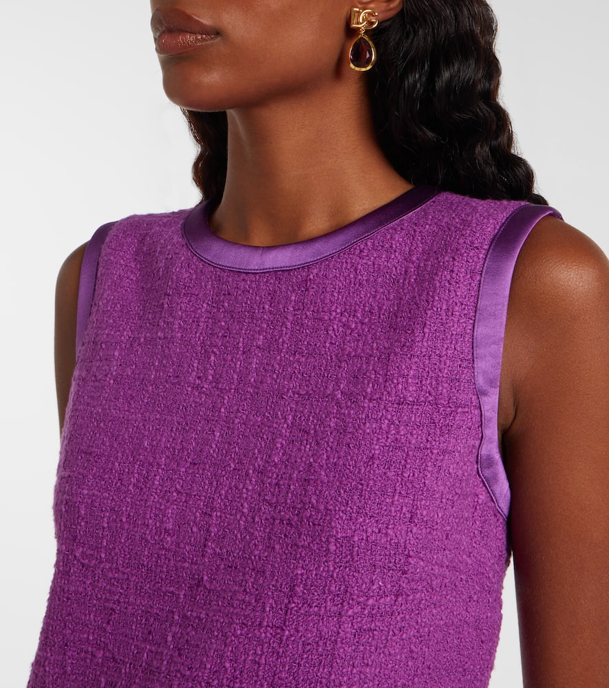 Cotton and silk-blend minidress