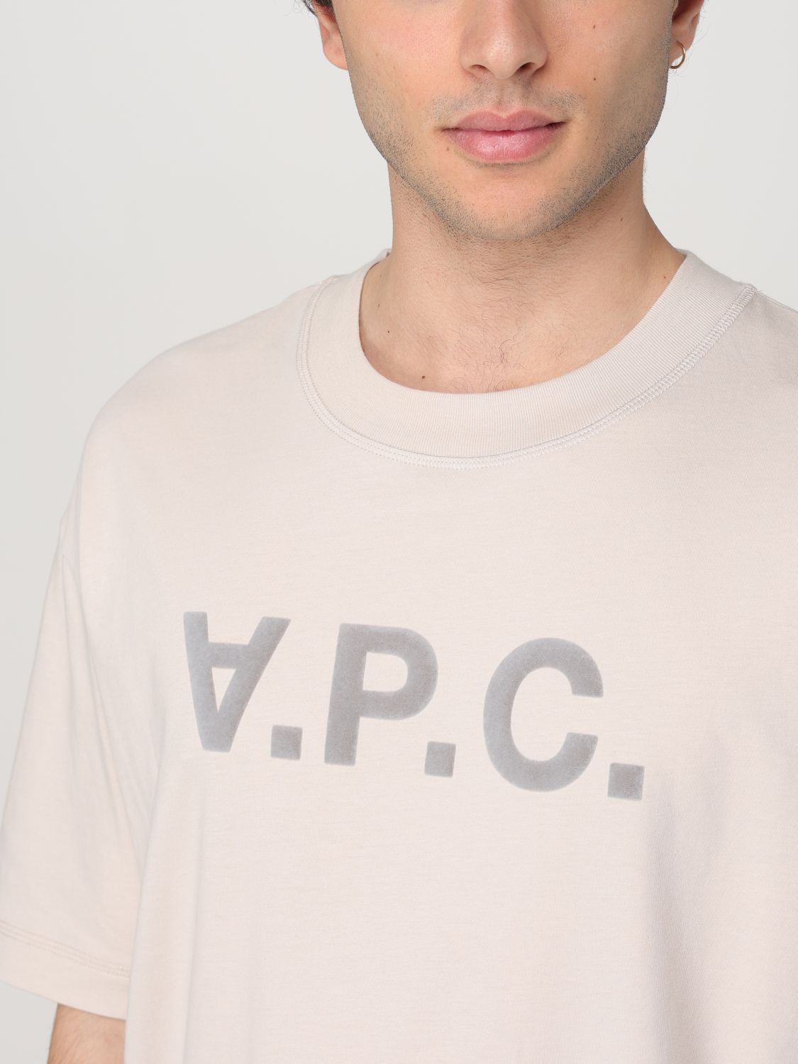 Flocked-logo cotton T-shirt - White