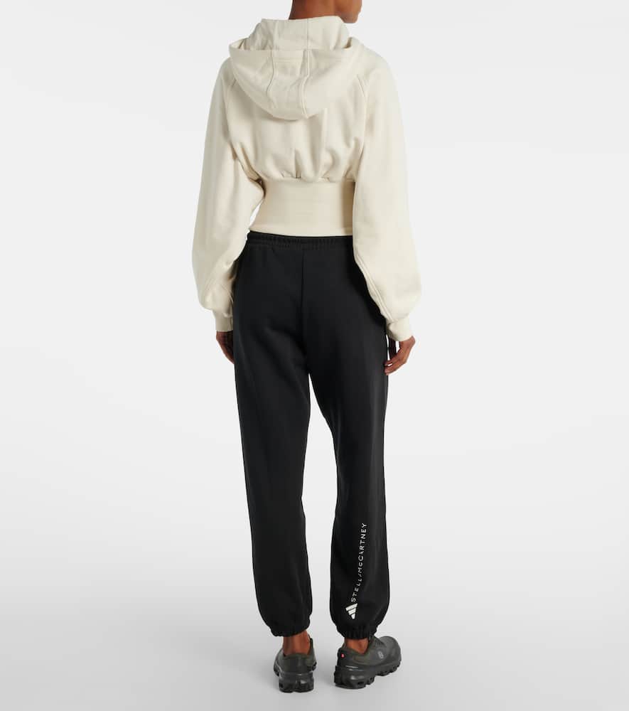 Cropped cotton French Terry hoodie