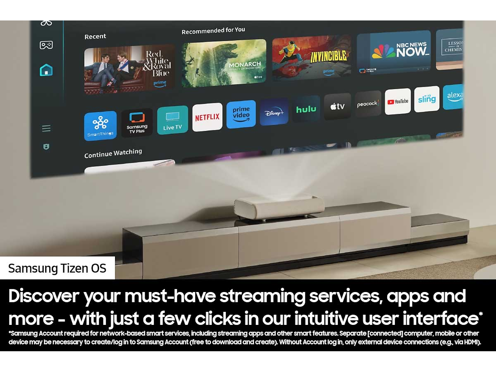 130" Class The Premiere LPU9D 4K Smart Triple Laser Projector in Warm White