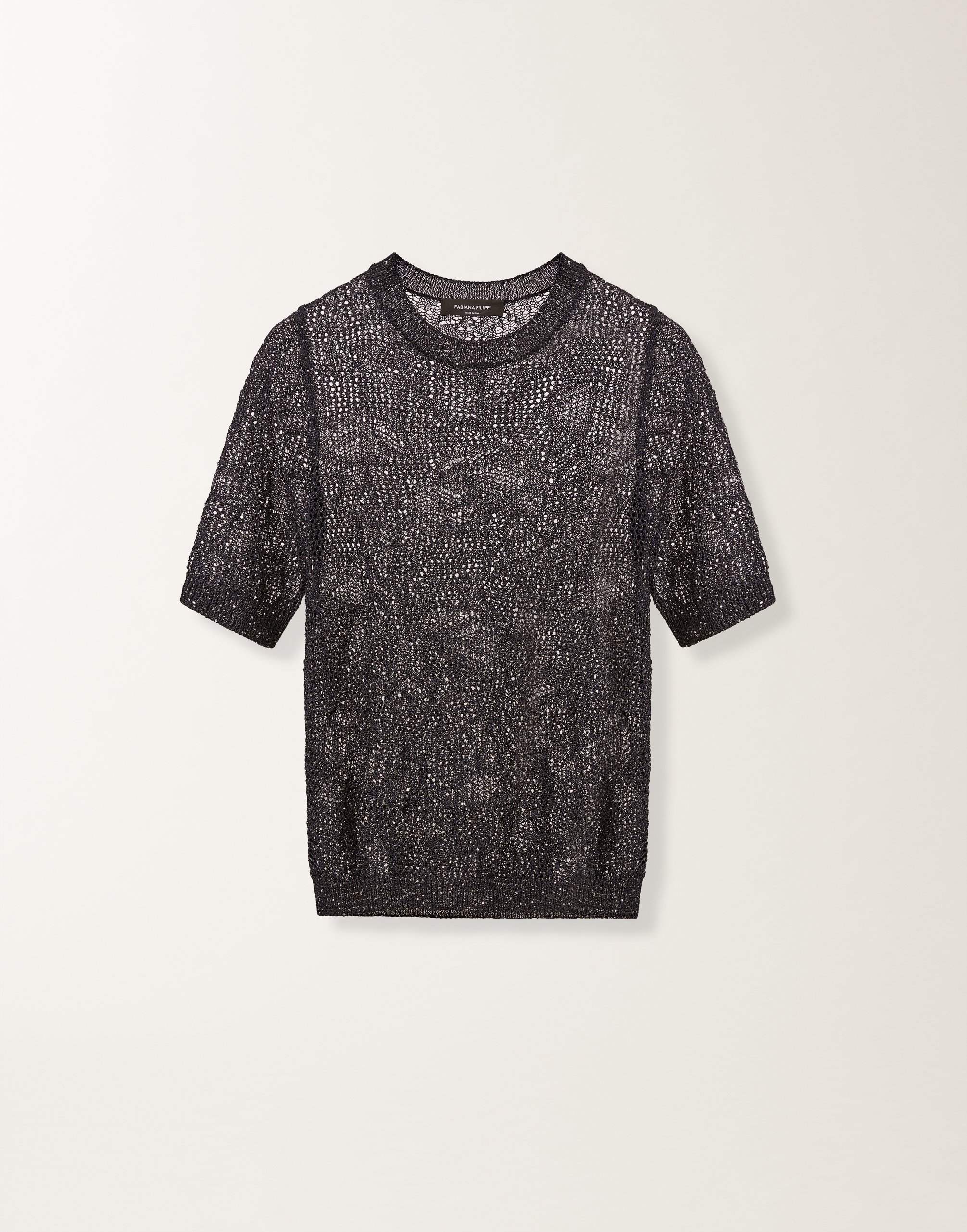 Sweater in midnight blue micro sequins