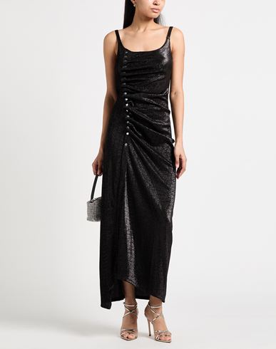 Woman Maxi dress Black Size 12 Viscose, Polyester, Elastane