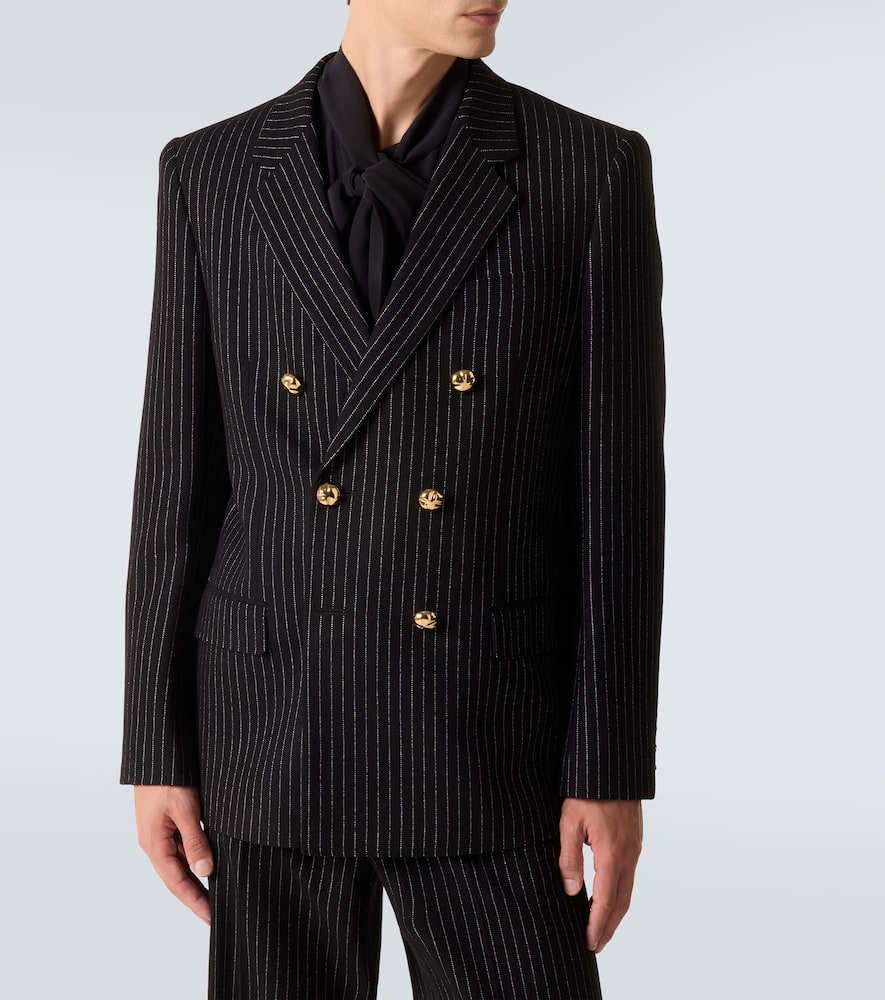 Chalk stripe wool and silk blazer