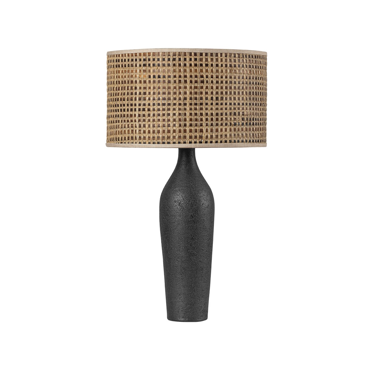 Aged Brass Ceramic Black Ash Table Lamp from the Wingdale Collection
