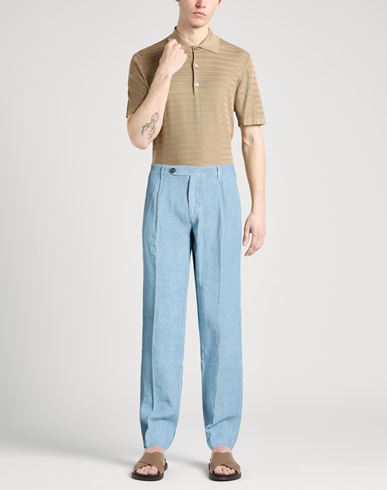 Man Pants Sky blue Size 36 Linen