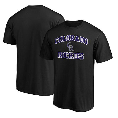 Men's Fanatics Black Colorado Rockies Heart & Soul Team Logo T-Shirt - XL
