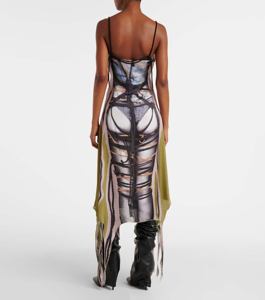 Bondage printed midi dress