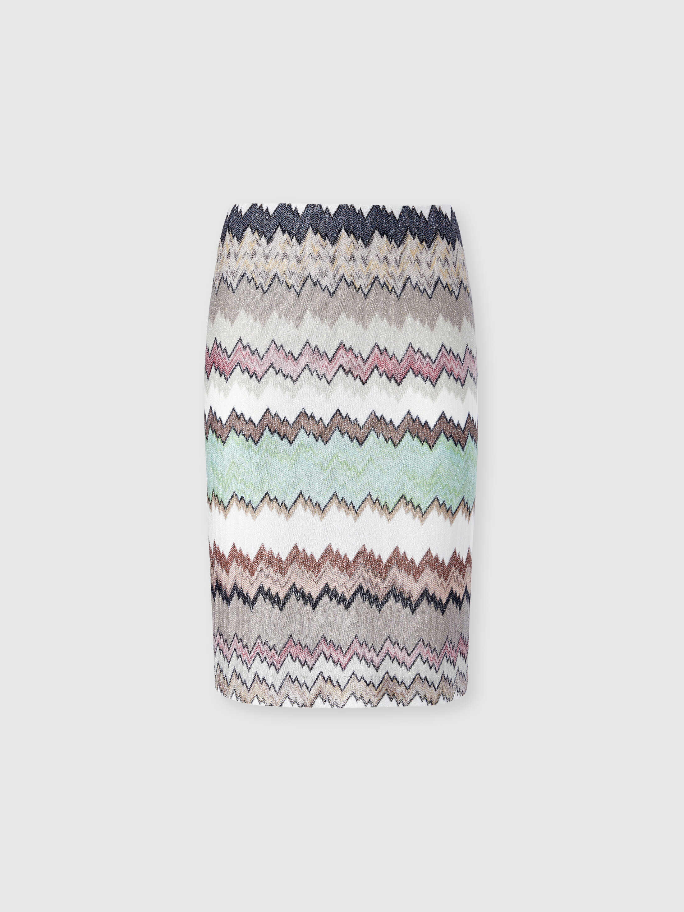Missoni - Falda midi de viscosa lamé con abertura, Mujer, Verde & Marròn