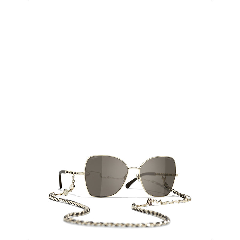 Womens Gold Butterfly Sunglasses