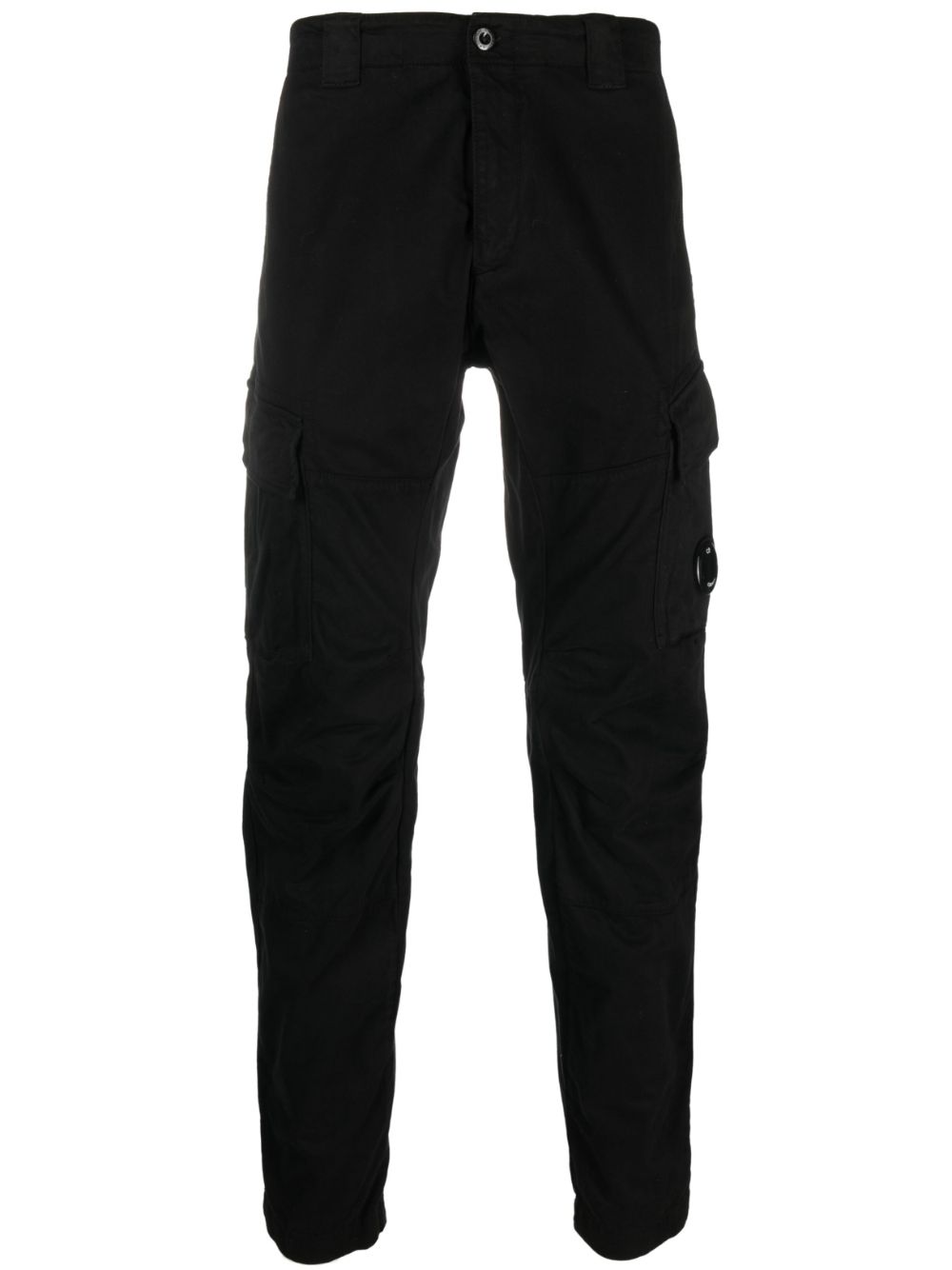 Logo-plaque tapered-leg trousers - Blue