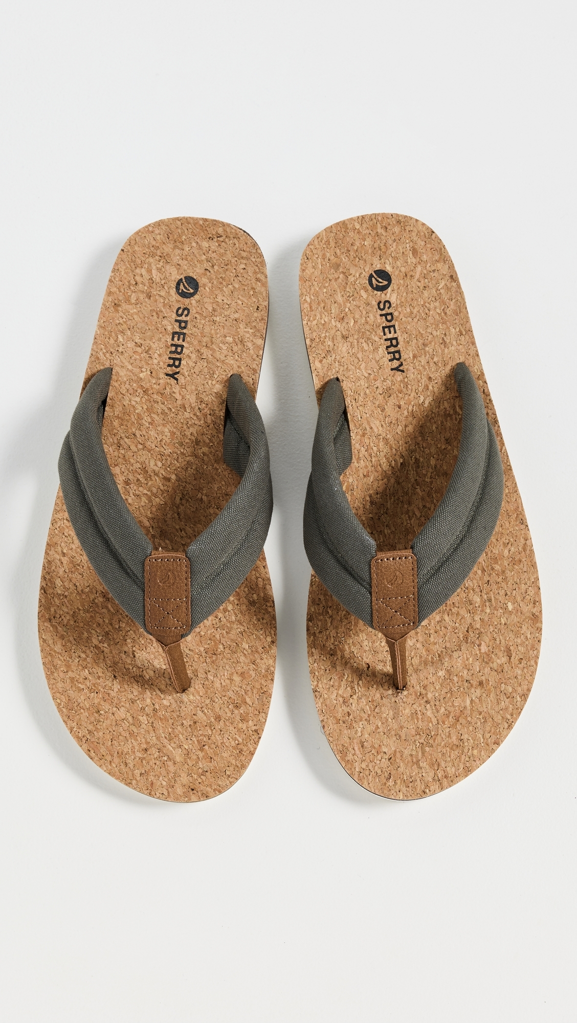 Sperry Porto Sandals Khaki Textile Canvas Flocked