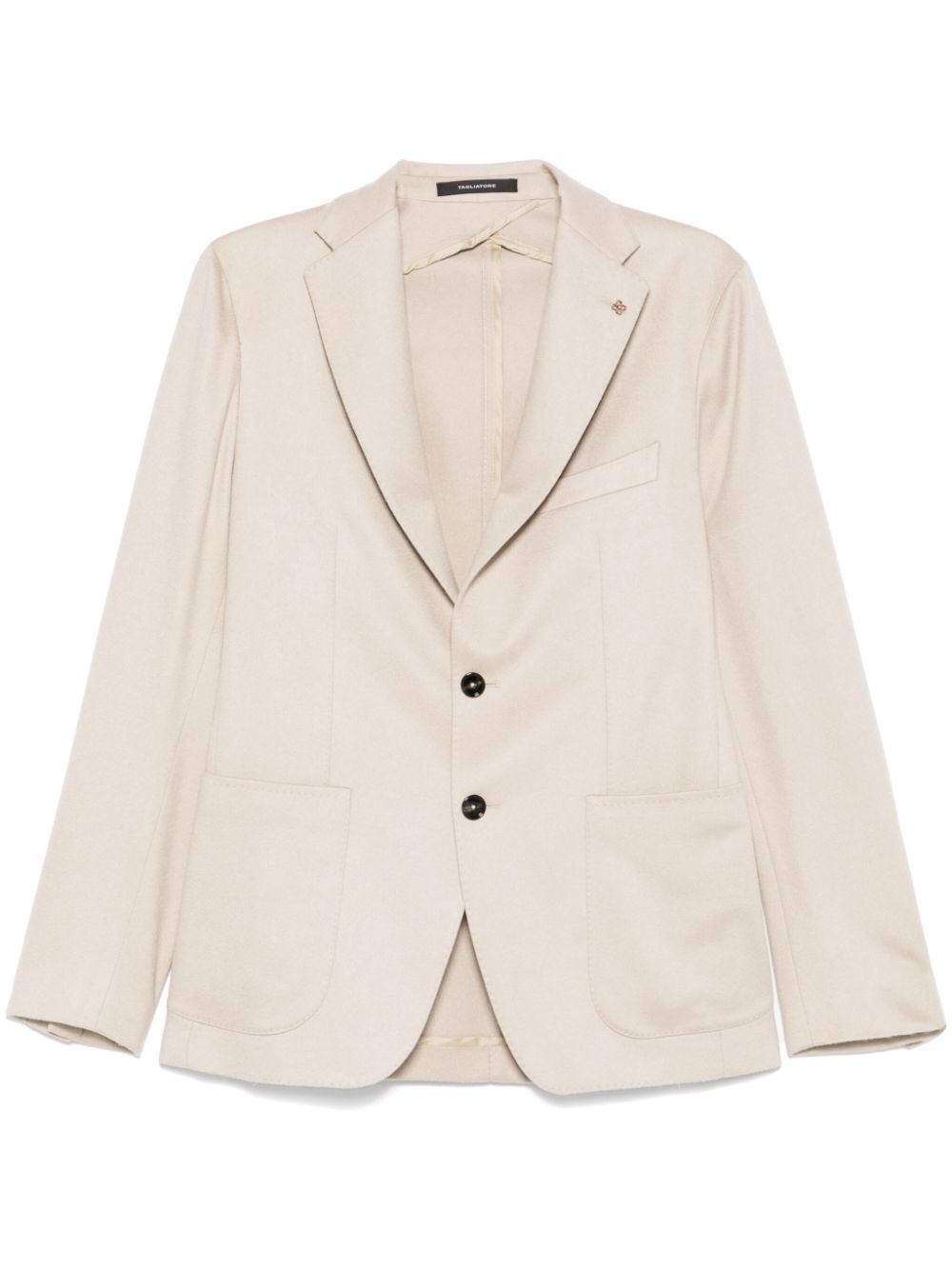Logo-plaque single-breasted blazer - Black