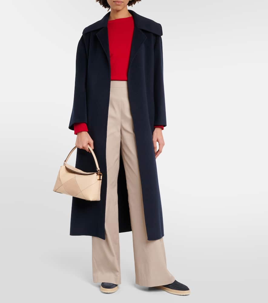 Mid-rise wide-leg pants