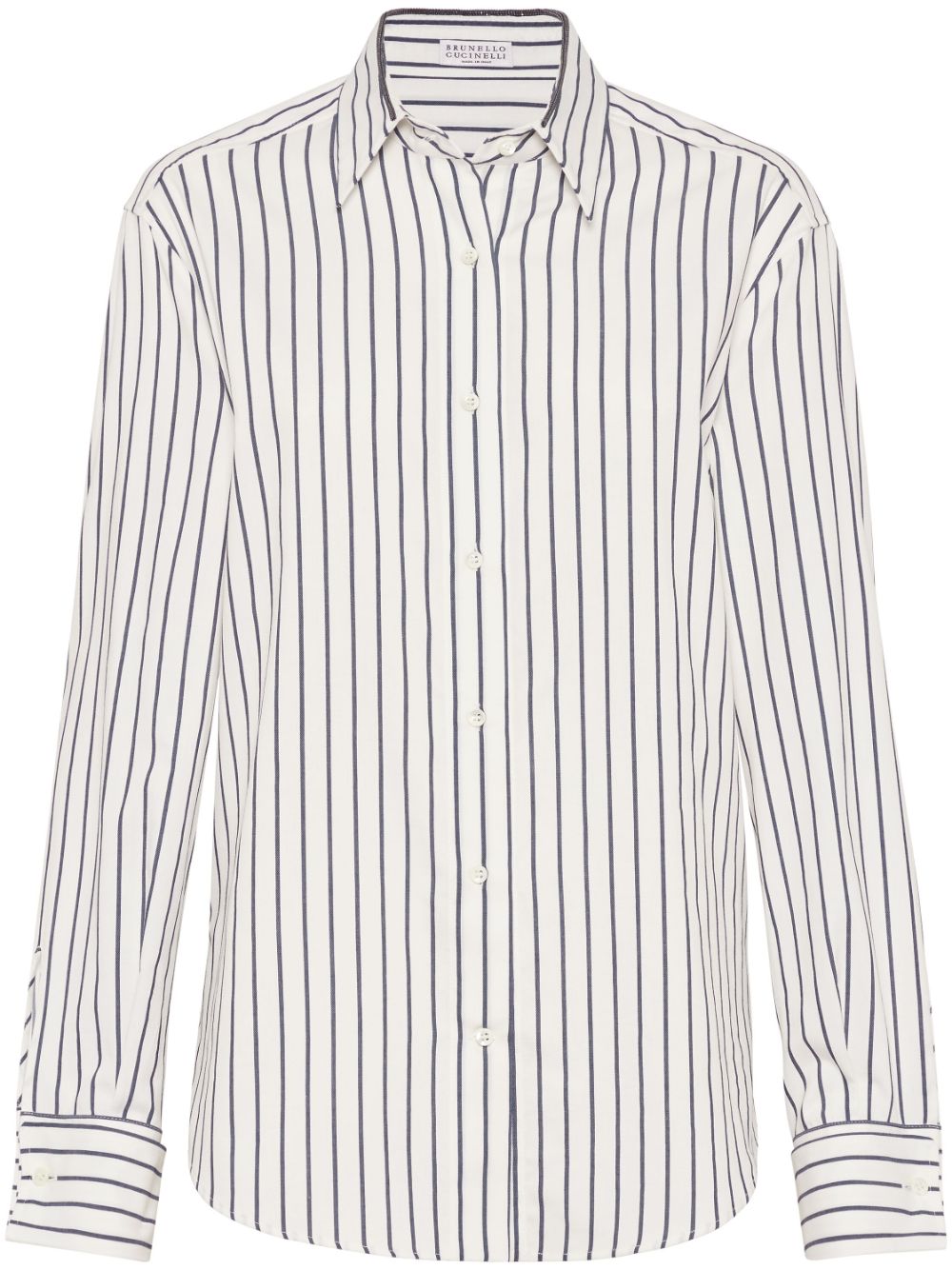 Stripe-print cotton shirt - White