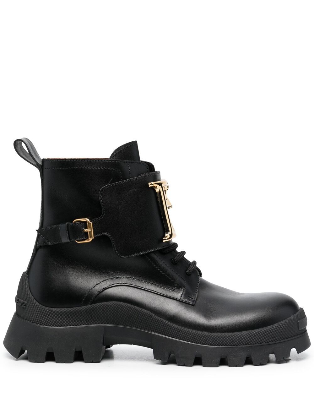 Logo-plaque ankle boots - Black