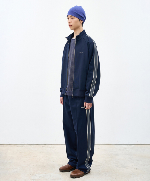Jacquard Jersey Track Pants Navy