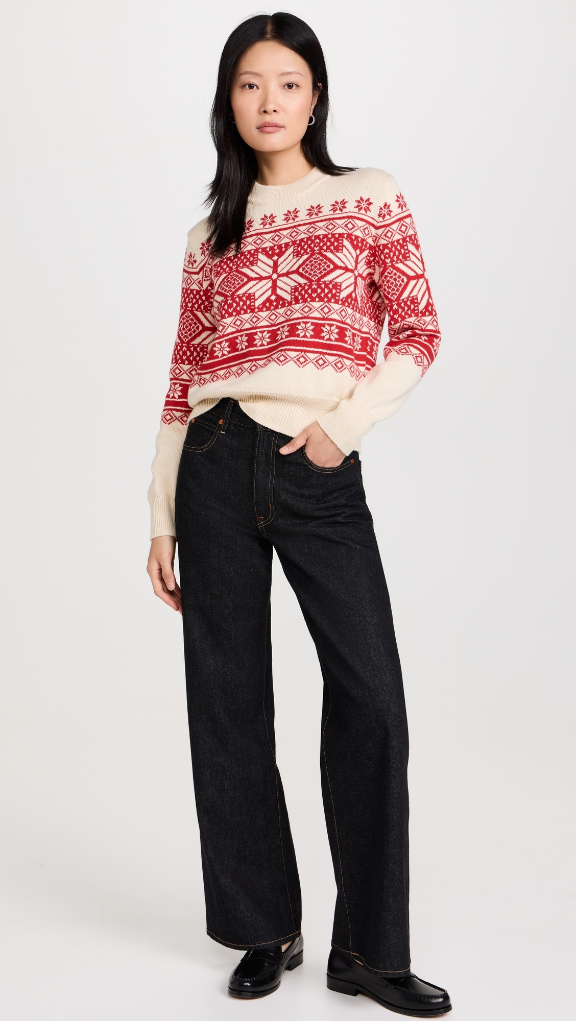 Sun Valley Crew Sweater Antique Snowflake