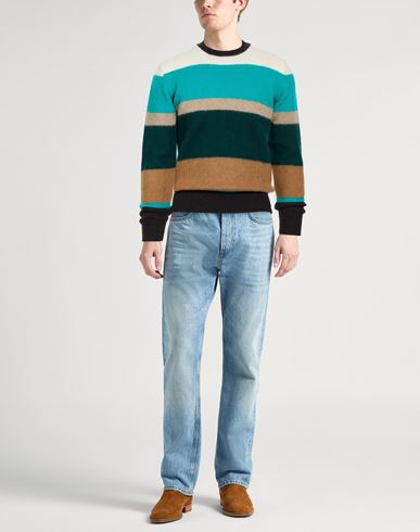 Man Sweater Dark green Size 36 Lambswool