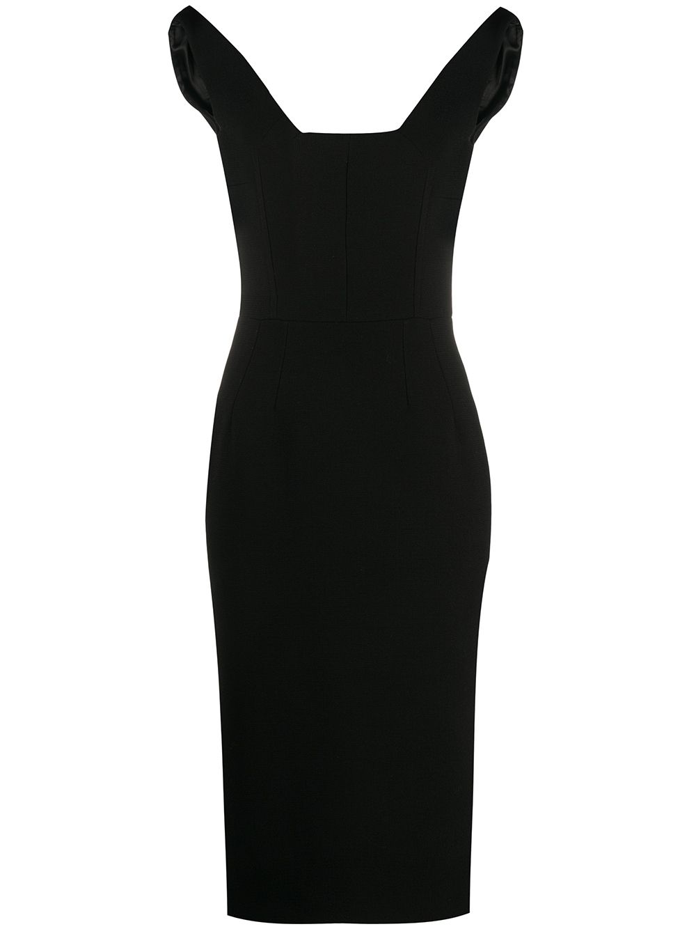 Fitted midi dress - Black