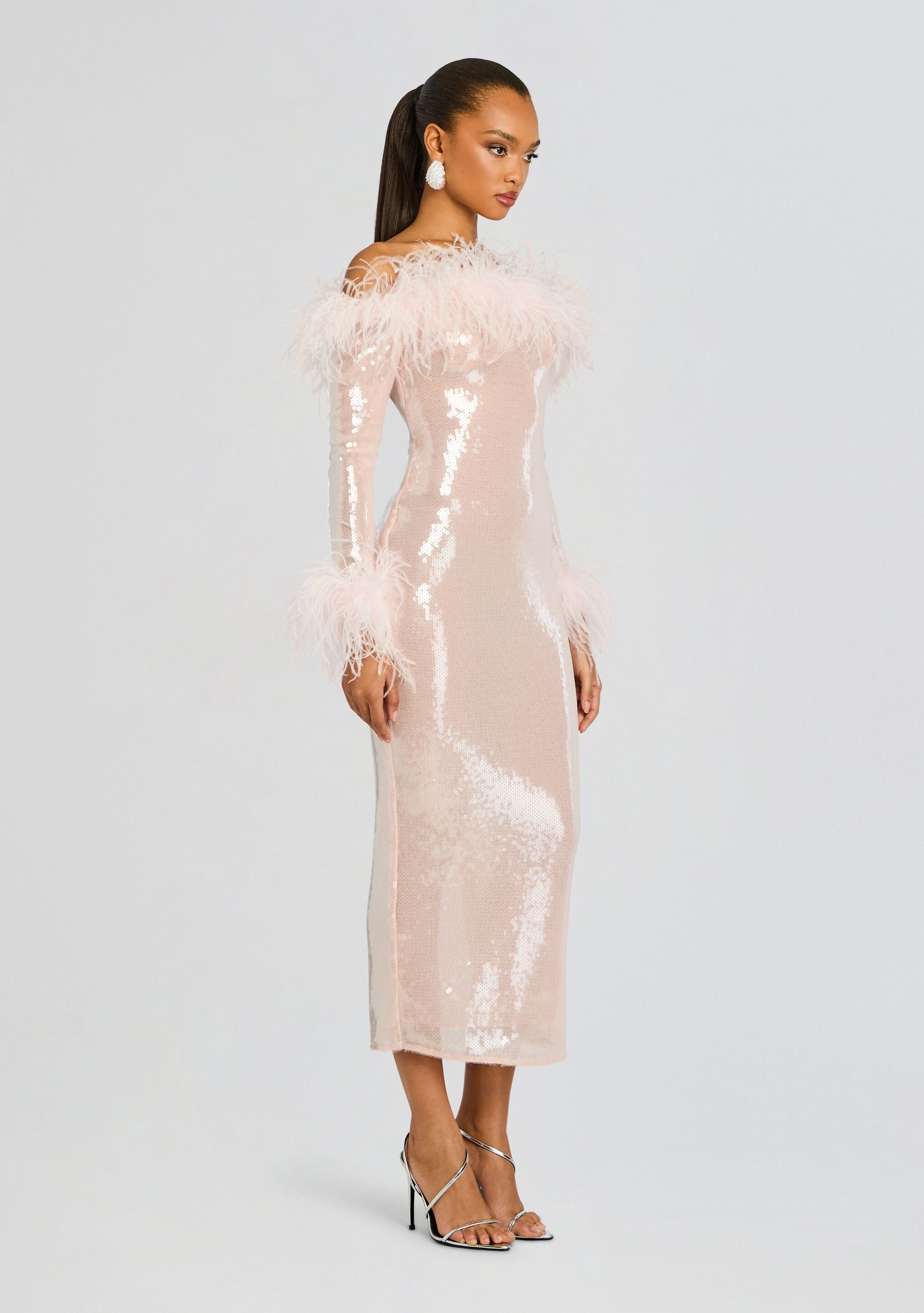 Petal Sequin Midi Dress