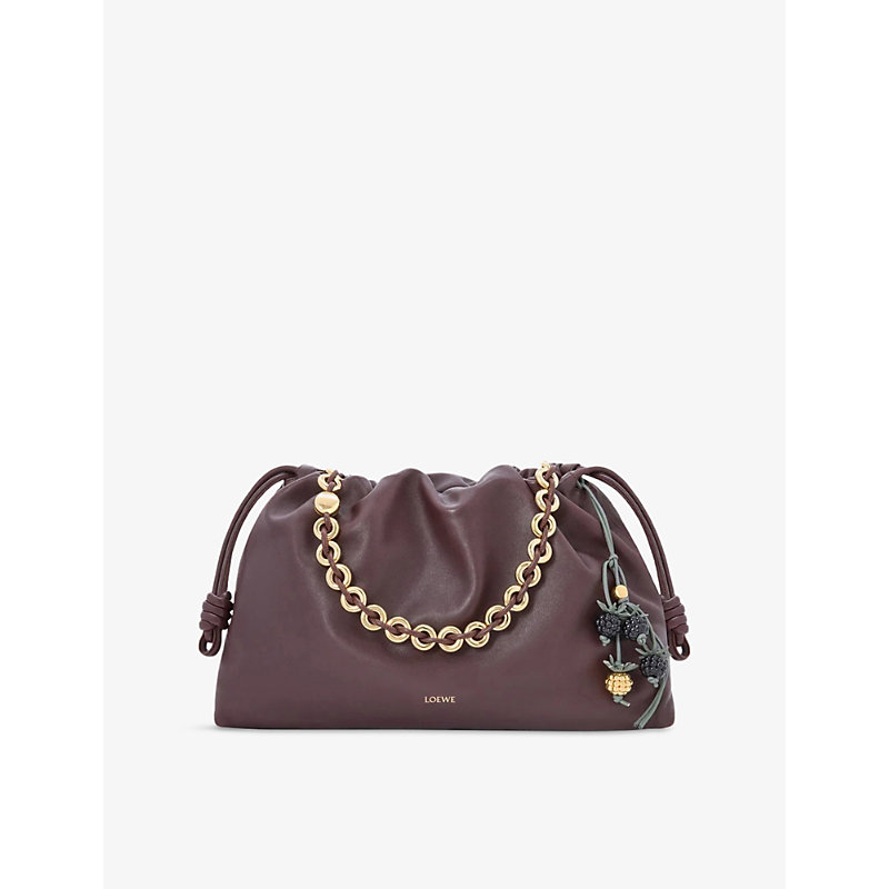 Berry Leather and Acetate Bag Charm