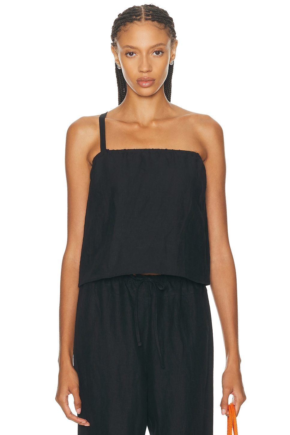 Deiji Studios Button Strap Top in Black - Black. XS also in L