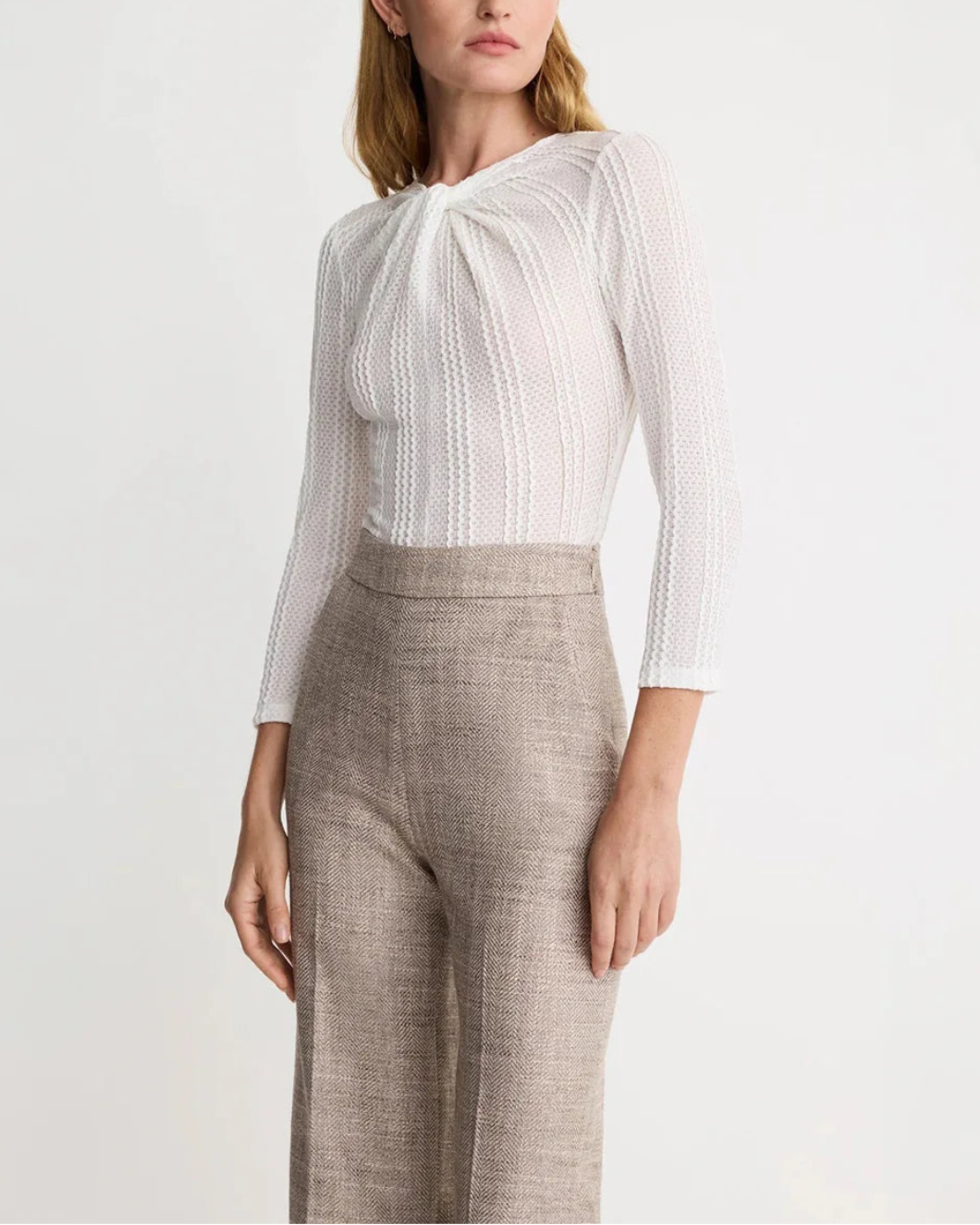 Twist Neck Knit Top