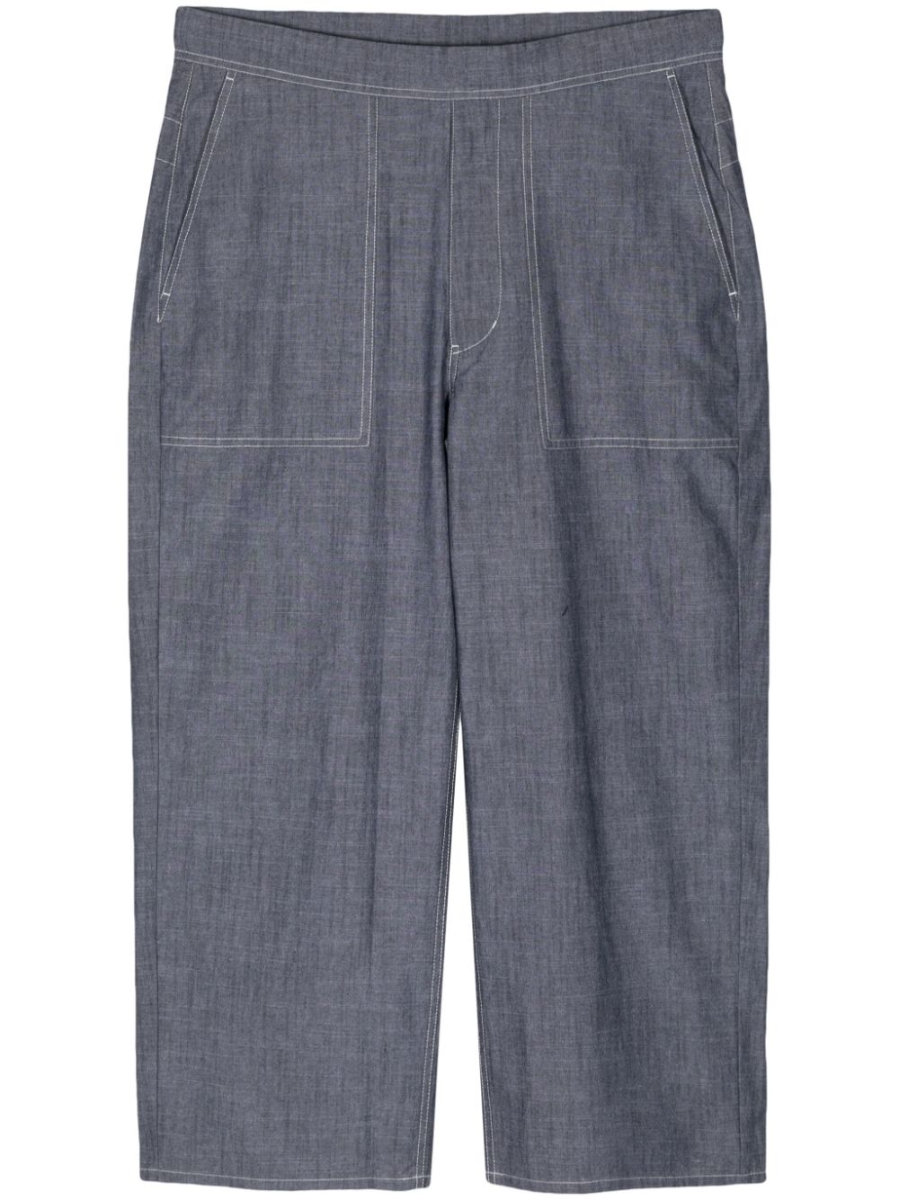 Straight-leg cotton trousers - Blue