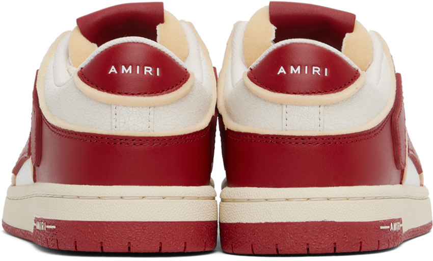 AMIRI Red & White Collegiate Skel Top Low Sneakers