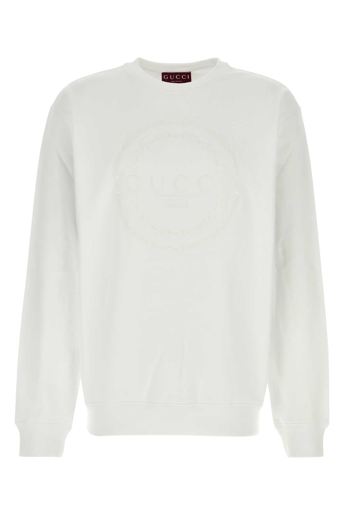 Cotton Crewneck Sweatshirt — White